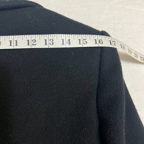 Reflections Women’s Long Black Wool Coat Made in USA Double Breasted Size Medium - Picture 12 of 13